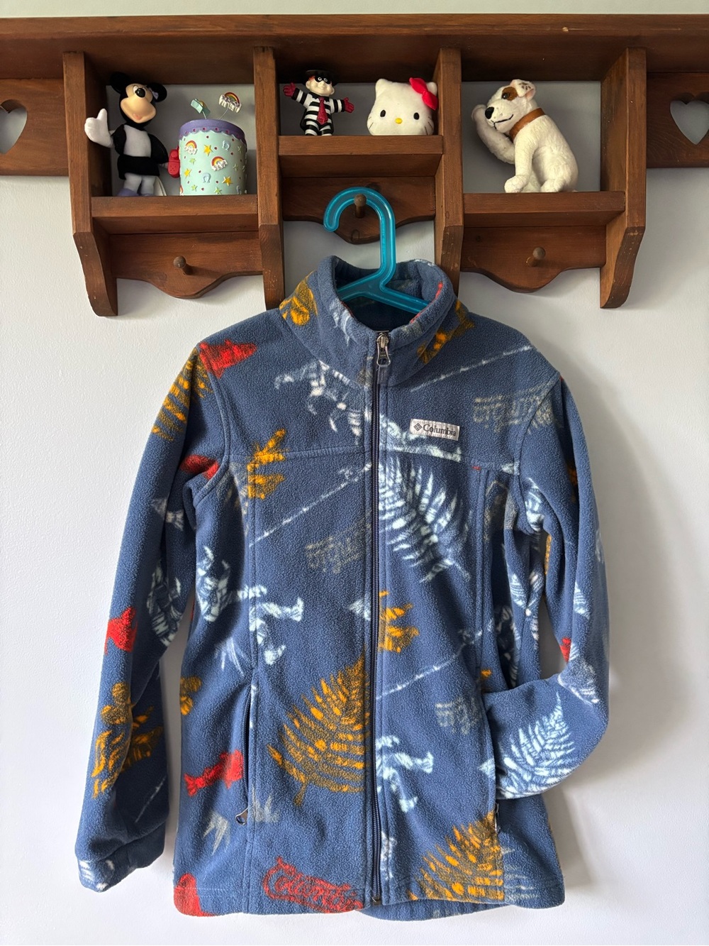 Columbia Dark Mountain Wanderlandia Kids Blue Fleece Jacket Size M